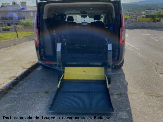 Taxi accesible de Aeropuerto de Badajoz a Izagre
